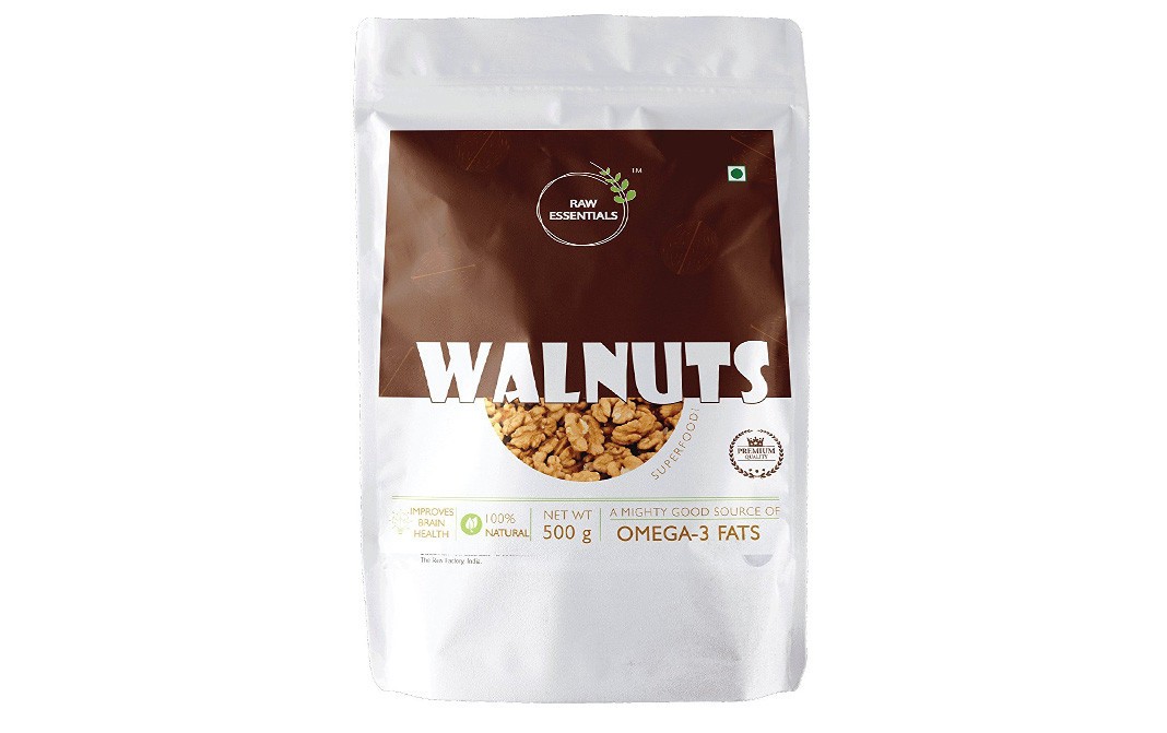 Raw Essentials Walnuts    Pack  500 grams